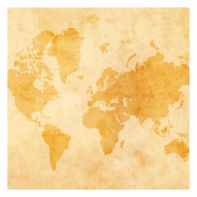 Carta da parati arancione Mappa del mondo vintage