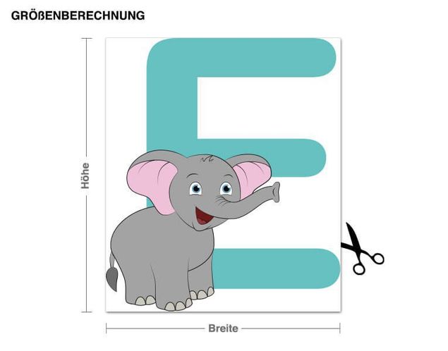 Decorazioni cameretta ABC per bambini - Elefante