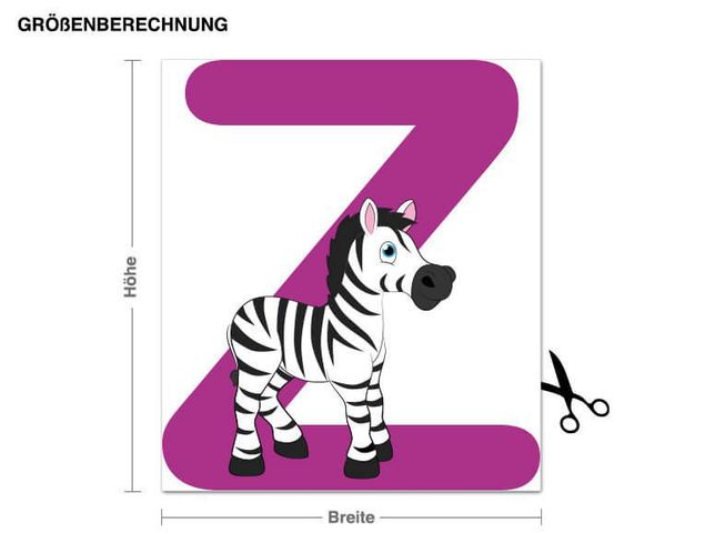 Decorazioni camera bambini ABC per bambini - Zebra