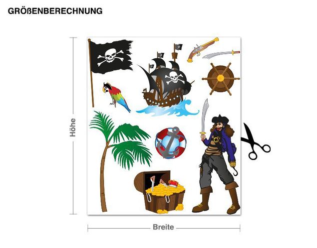 Decorazioni cameretta Set pirata con nave pirata