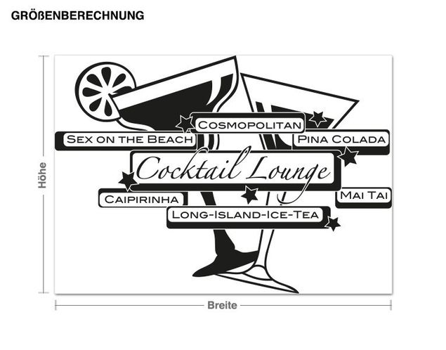 Scritte adesive muri cocktail lounge