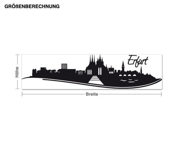 Autocolantes de parede cidades e paisagens urbanas Skyline di Erfurt con scritte