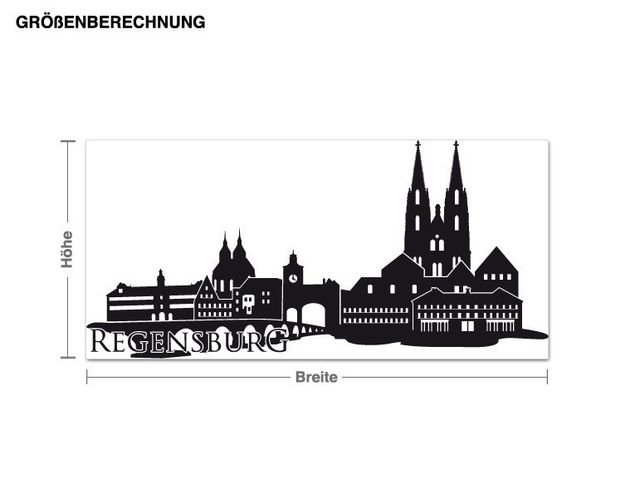 Adesivi murali città Skyline di Regensburg