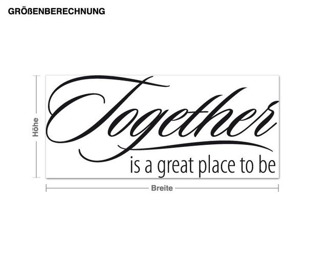 Frasi adesive per pareti Together is a wonderful pleace to be