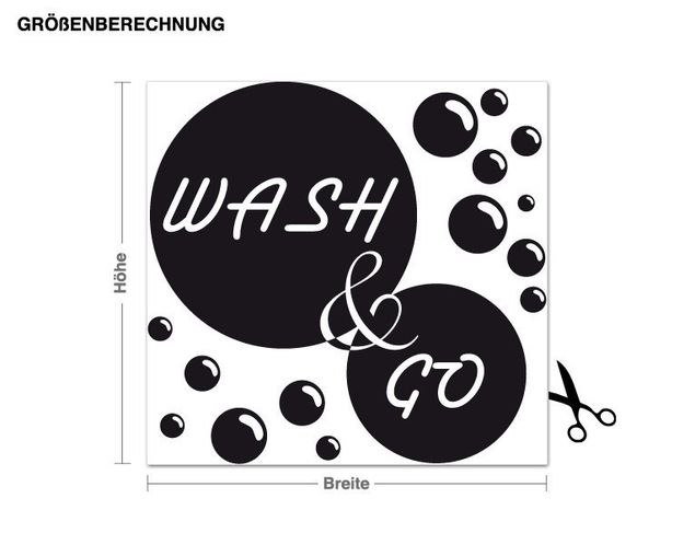 Adesivi murali frasi Wash&Go