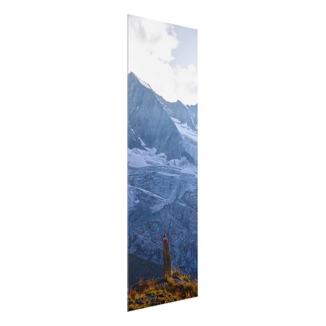 Quadri in vetro con paesaggio Sentiero segnato sulle Alpi
