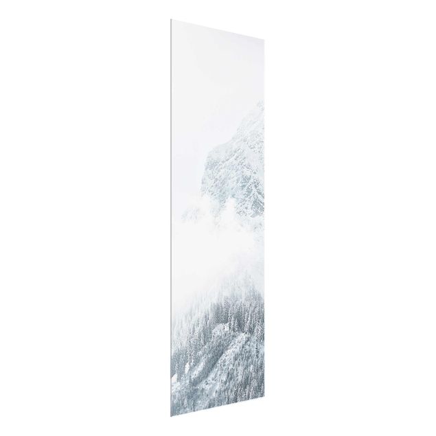 Quadri in vetro con paesaggio Nebbia bianca in montagna
