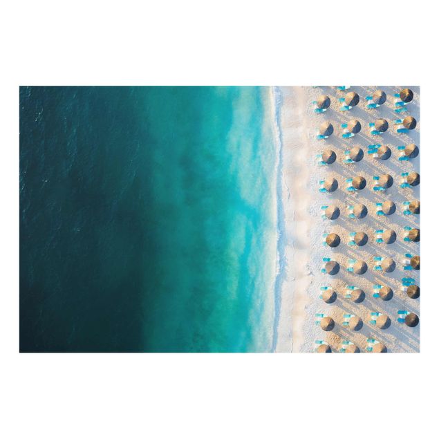 Quadri spiaggia Spiaggia di sabbia bianca con ombrelloni di paglia