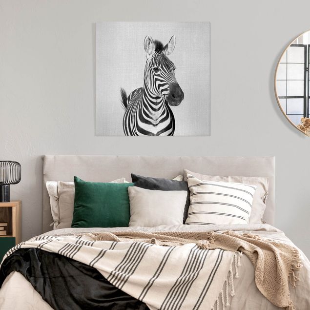 Quadri su tela con zebre Zebra Zilla Bianco e Nero