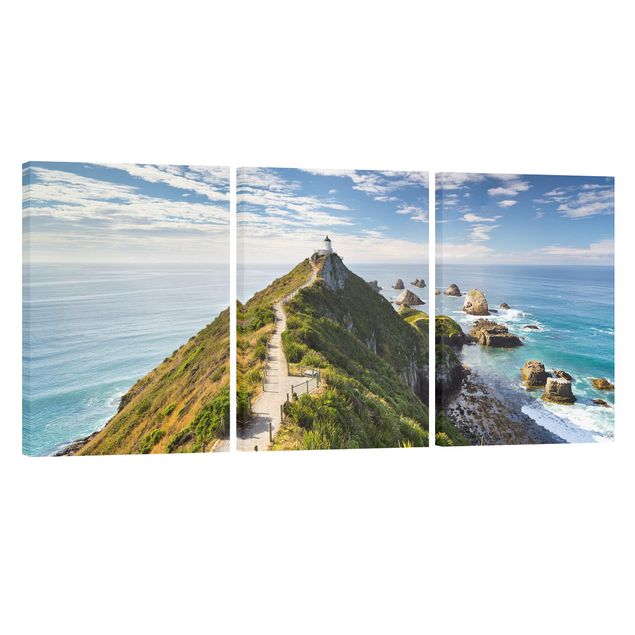 Quadri su tela con spiaggia Faro di Nugget Point e mare Nuova Zelanda