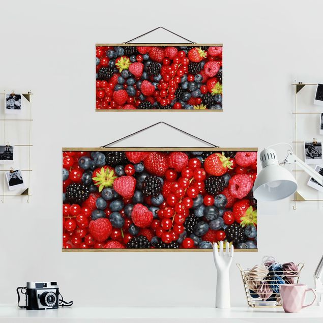 Foto su tessuto da parete con bastone - Fruity Bacche - Orizzontale 1:2