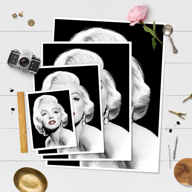 Poster - Marilyn con gli orecchini - Verticale 4:3