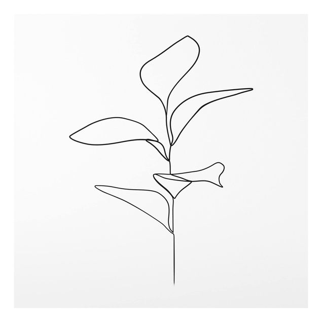 Corrente artistica Line Art Line Art - foglie di piante bianco e nero