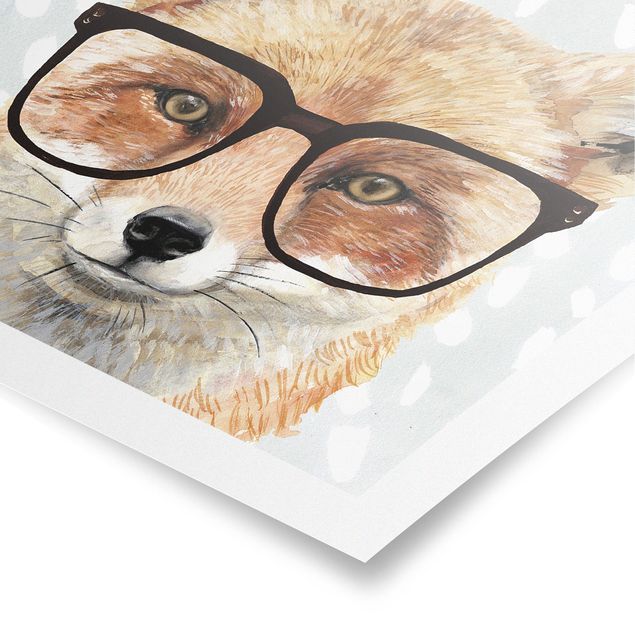 Poster animali Animali con occhiali - Volpe