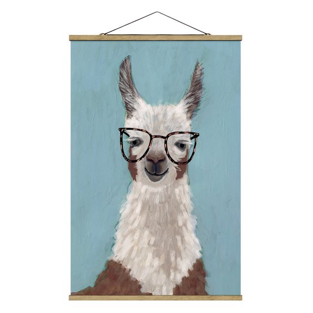 Quadro blu Lama con occhiali II