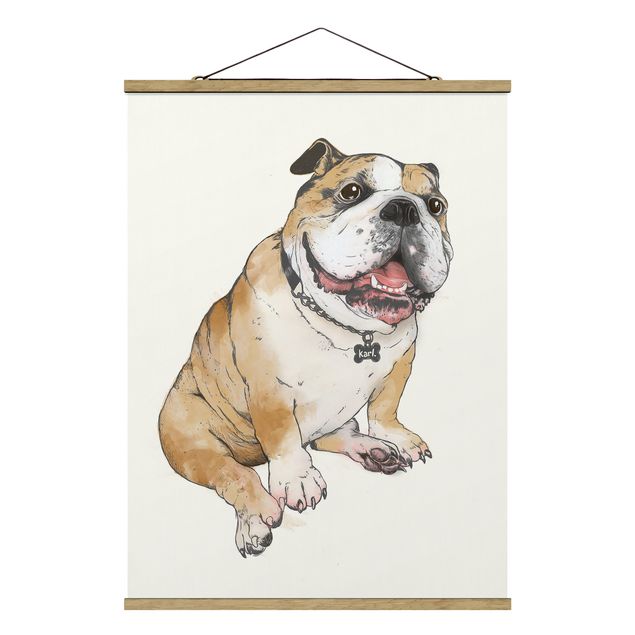 Quadri animali Illustrazione - Cane Bulldog Pittura
