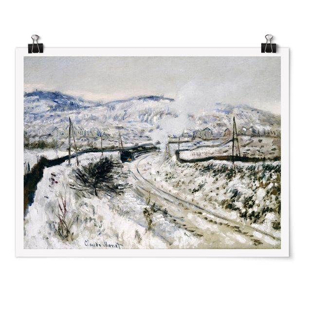 Quadri montagna Claude Monet - Treno nella neve ad Argenteuil