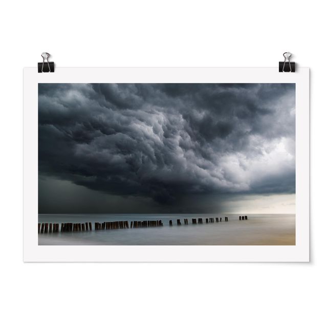 Poster spiaggia mare Nuvole di tempesta sul Mar Baltico