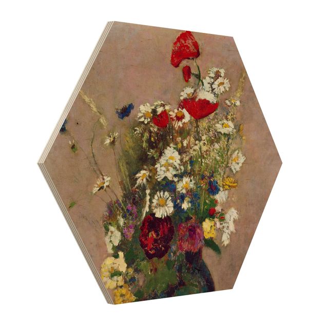 Stampe Odilon Redon - Vaso di fiori con papaveri