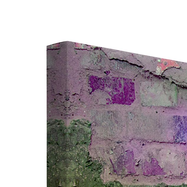 Quadri moderni colorati Muro di mattoni vecchi spruzzato a colori