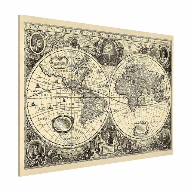 Quadro vintage Mappa del mondo vintage Illustrazione antica