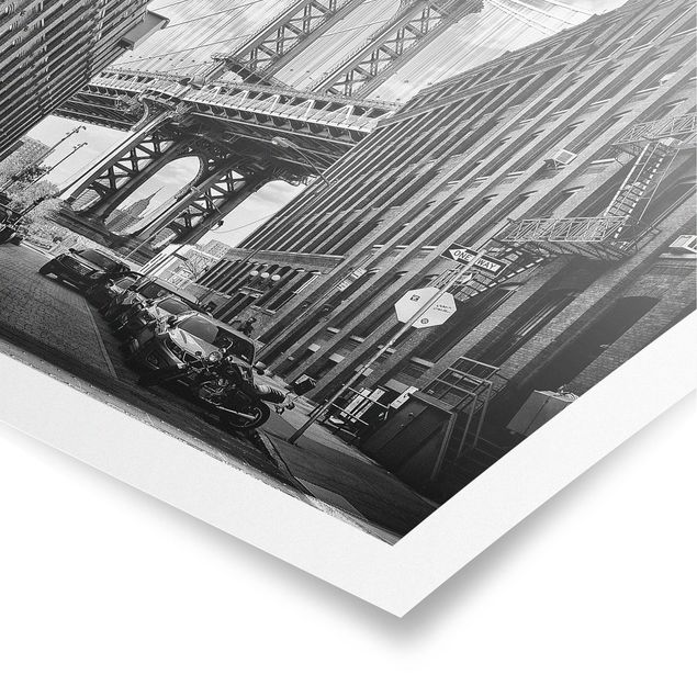 Poster bianco nero Ponte di Manhattan in America