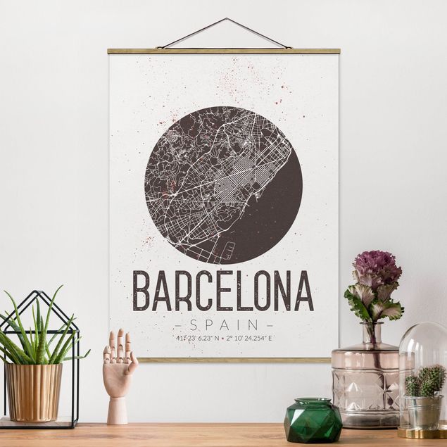 Quadri moderni   Mappa della città di Barcellona - Retrò
