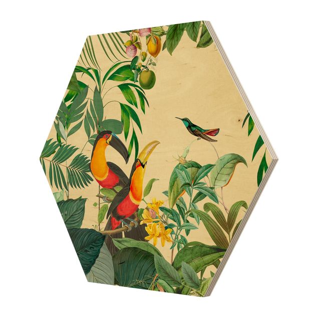 Quadri Andrea Haase Collage vintage - Uccelli nella giungla