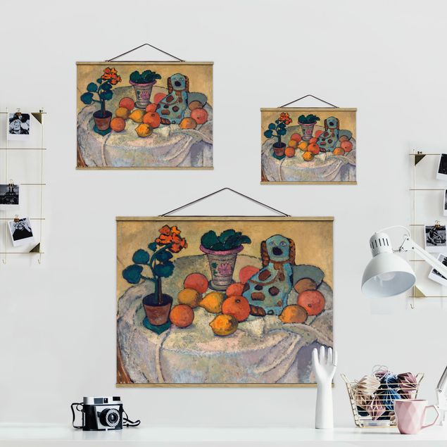 Quadri con frutta Paula Modersohn-Becker - Natura morta con arance e cane in gres