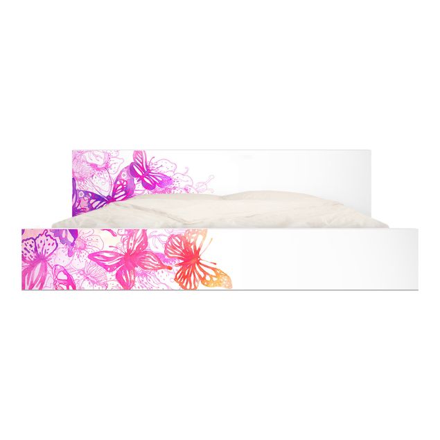 Carta adesiva per mobili IKEA - Malm Letto basso 180x200cm Butterfly Dream