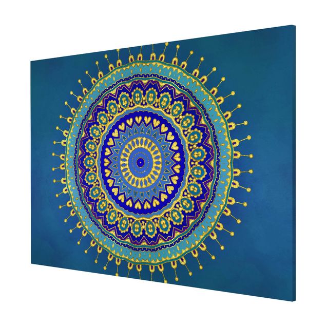 Riproduzioni quadri famosi Mandala blu oro