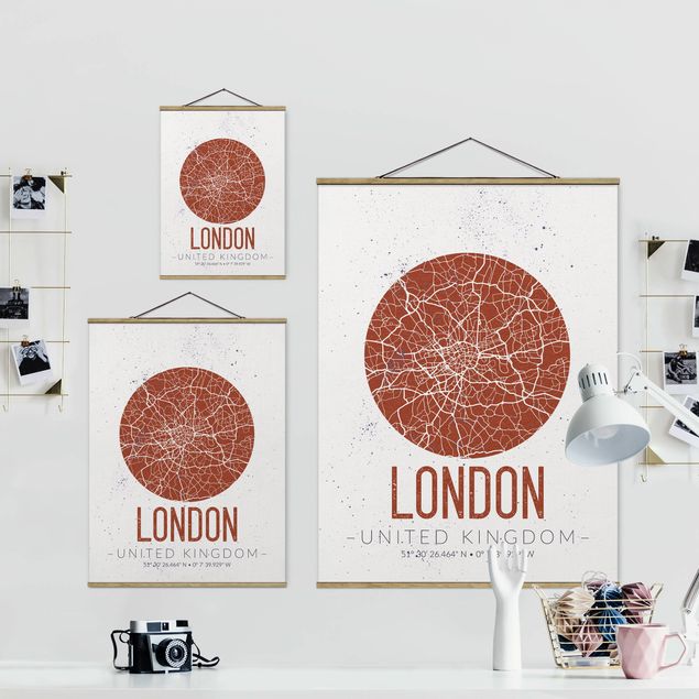 Quadri Mappa della città di Londra - Retrò