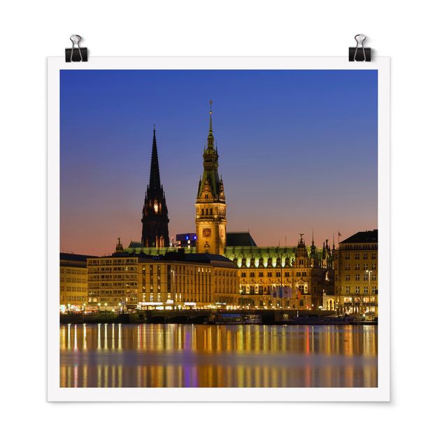 Poster skyline Panorama di Amburgo