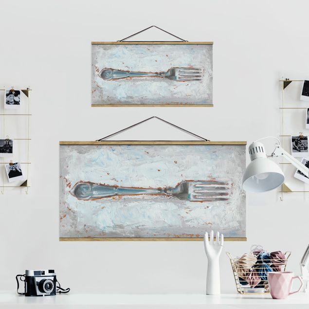 Foto su tessuto da parete con bastone - Impressionistic posate - Forcella - Orizzontale 1:2