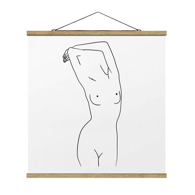 Quadri astratti moderni Line Art - Nudo Bianco e Nero