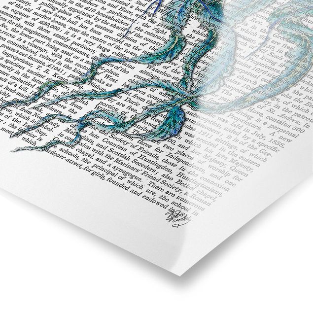 Poster Lettura con animali - Medusa