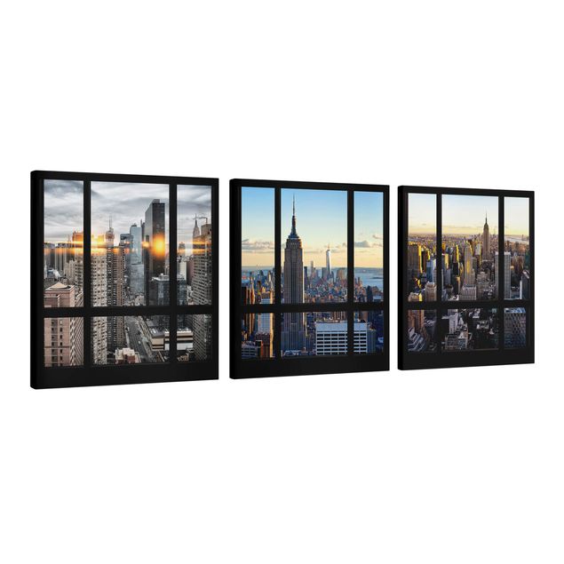 Quadri moderni per arredamento Vedute di New York dalla finestra