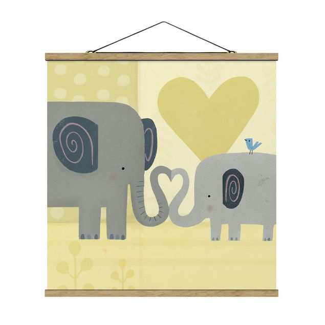 Quadro animali Io e la mamma - Elefanti