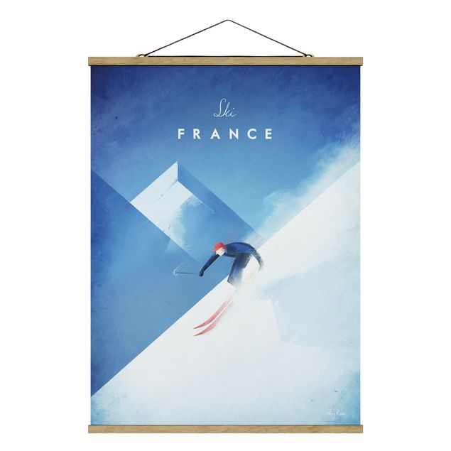 Riproduzione quadri famosi Poster di viaggio - Sciare in Francia