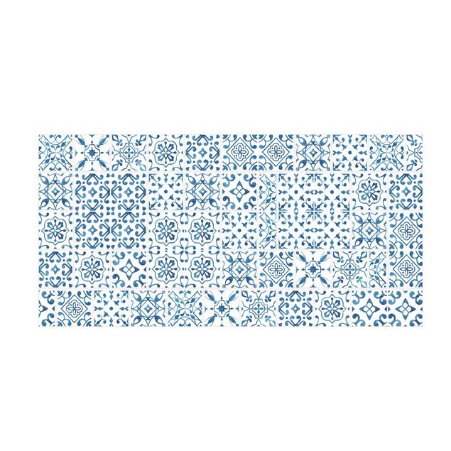 tappeti blu Piastrella modello blu bianco