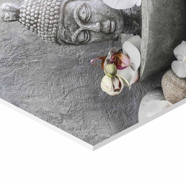 Stampe forex Buddha Zen, orchidea e pietra