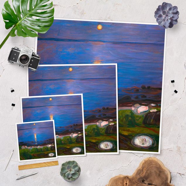 Quadro spiaggia Edvard Munch - Notte d'estate sulla spiaggia
