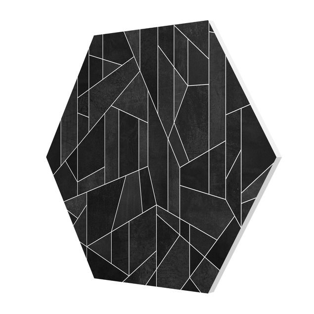 Quadri Acquerello geometrico in bianco e nero