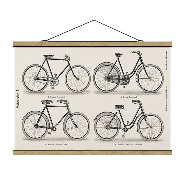 Quadri in tessuto Poster vintage Biciclette