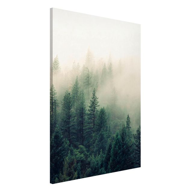 Quadri con paesaggio Risveglio della foresta nebbiosa