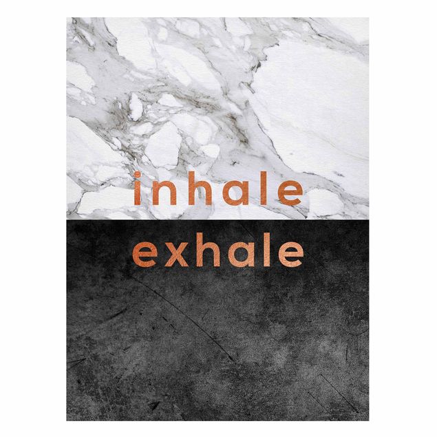 Quadro moderno Inhale Exhale Rame e Marmo
