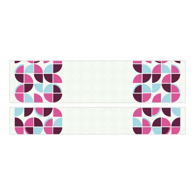 Carta adesiva per mobili IKEA - Malm Letto basso 180x200cm A retro circles pattern design