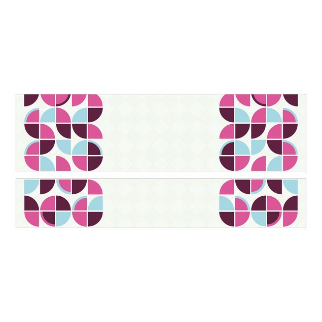 Carta adesiva per mobili IKEA - Malm Letto basso 160x200cm A retro circles pattern design