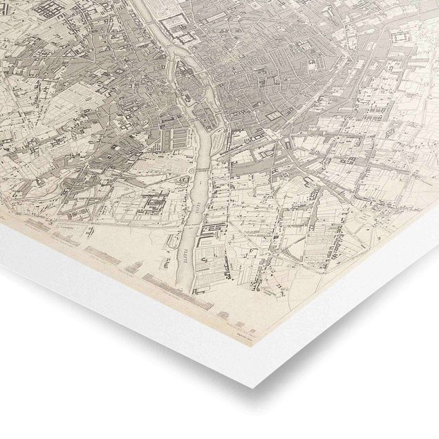 Quadri Mappa vintage Parigi