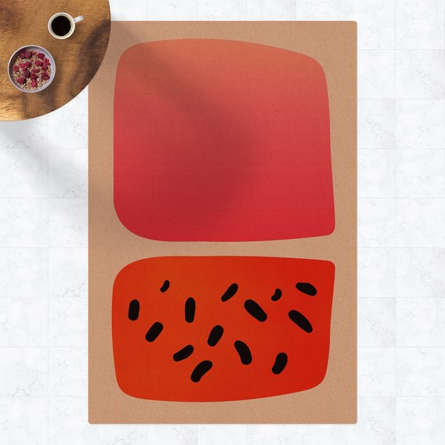 tappeti cucina rossi Forme astratte - Melone e rosa